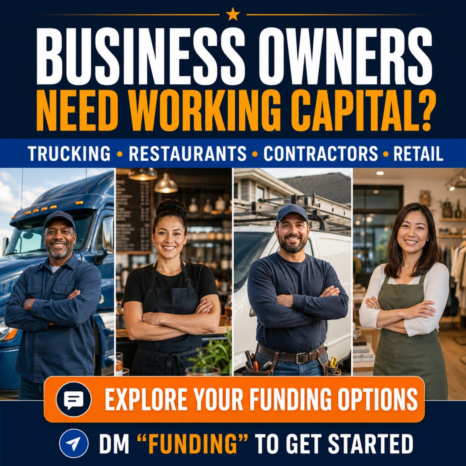 Illustrative working capital awareness graphic for several industries
